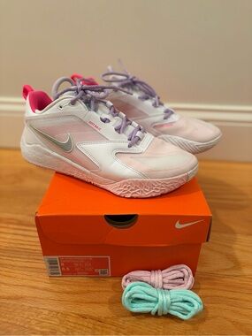 Nike Women’s White and Pink HyperAce 3 SE Volleyball Shoes